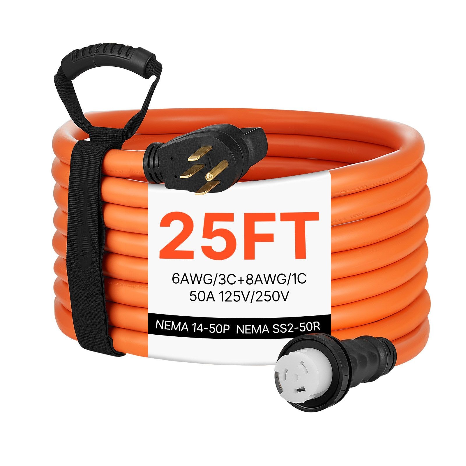 50 Amp Generator Cord, 25 Feet, 125/ 250V RV Power Cord NEMA 14 – 50P to SS2