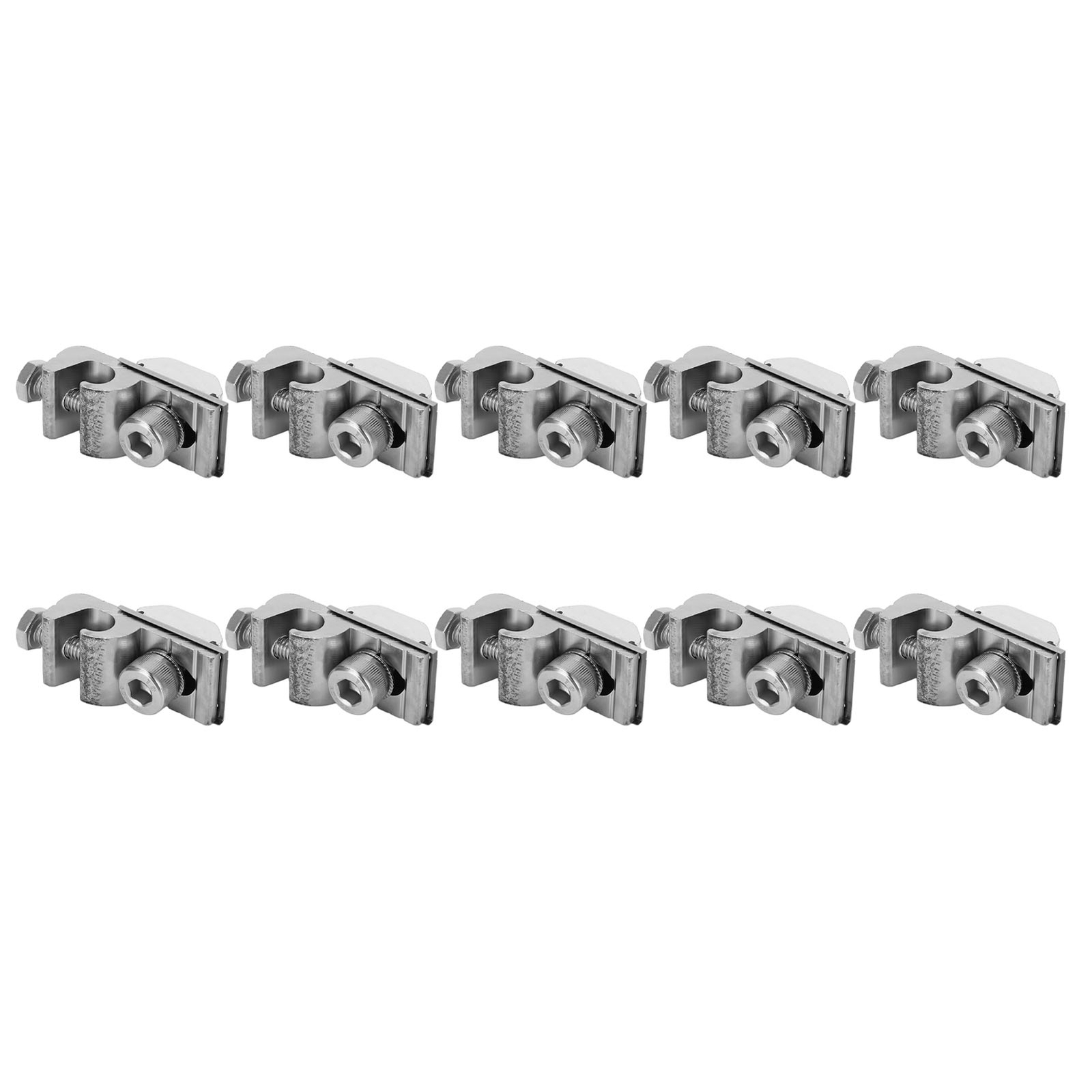 10Pcs Solar Panel Ground Clamp Aluminum Alloy M6 Lug PV Cable Coupling For Wire