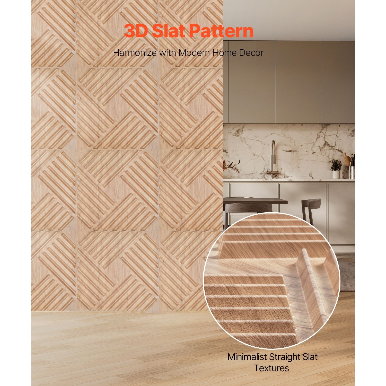 3D Wall Panels 12 – Pack 19.7×19.7in PVC Light Wood Accent Wall Decor