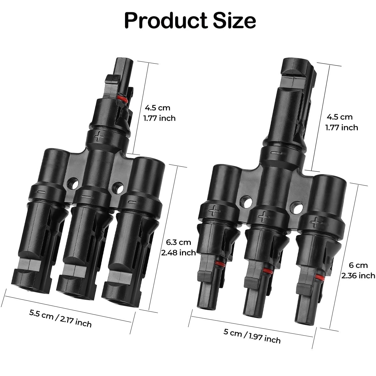 Solar Panel Connectors 3 to 1 Y Type Parallel Connection Adapter for Solar