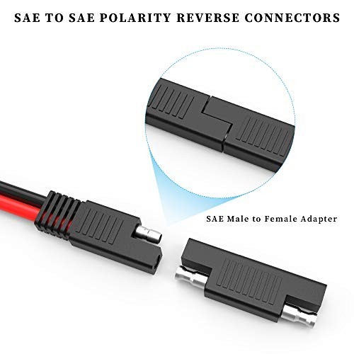 10AWG 2 Pin Power Connector Adapter Cable, SAE to Furrion Solar Plug, RV Use
