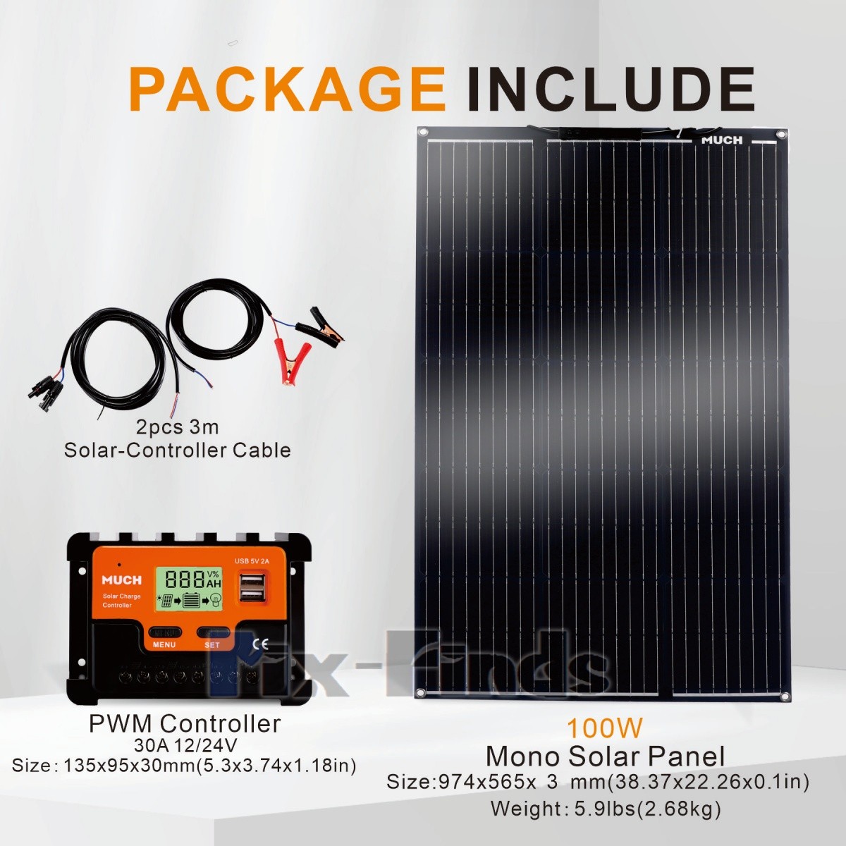 200W 18V Flexible Mono Solar Panel Portable Lightweight Charger for RV Boat New