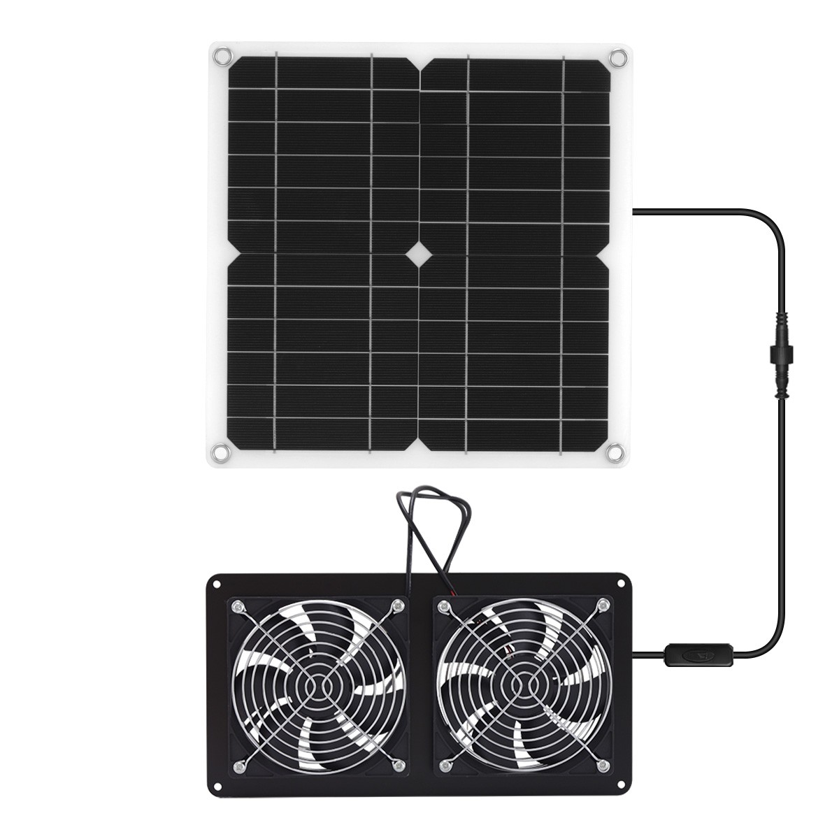 15W Solar Powered Exhaust Fan Ventilation Vent Fan 12V for Camping Greenhouse