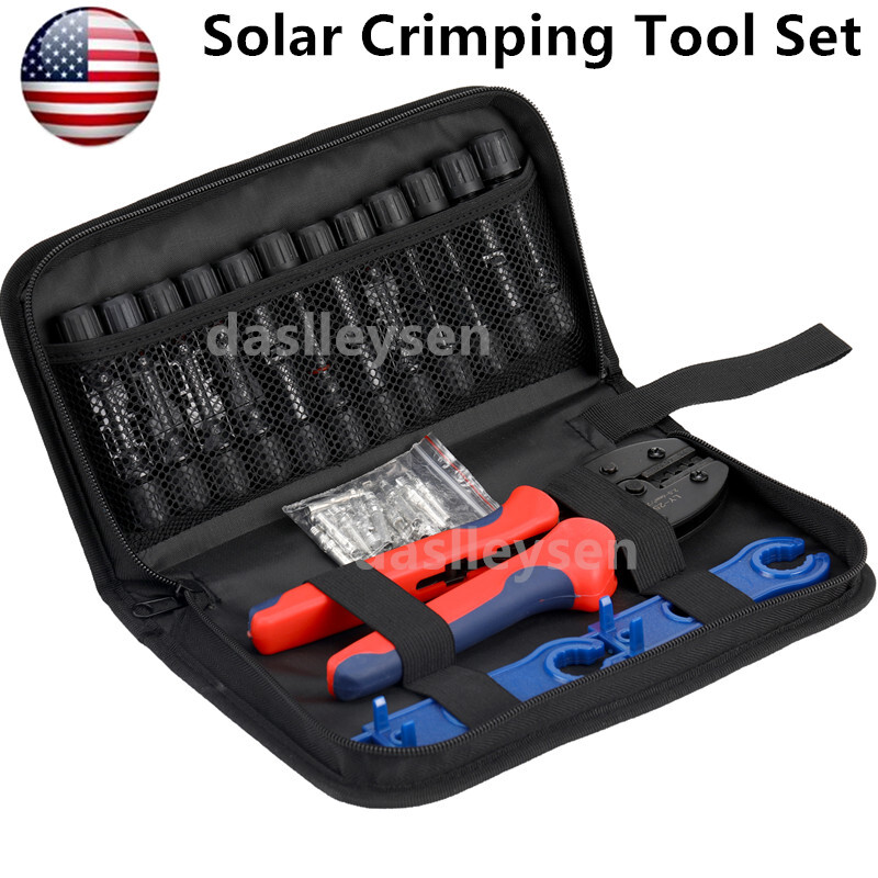 12Pairs Panel PV Solar Cable Connectors Wire Crimper Pliers Crimping Tool Set
