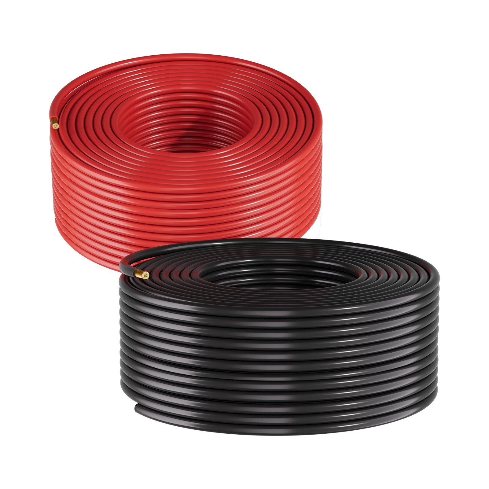 VEVOR Solar Panel Wire 100 ft Black + Red 10 AWG Tinned Copper Extension Cable