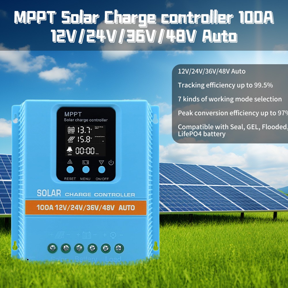 100A MPPT Solar Charge Controller 12V/24V/36V/48V LCD Regulator for solar panels