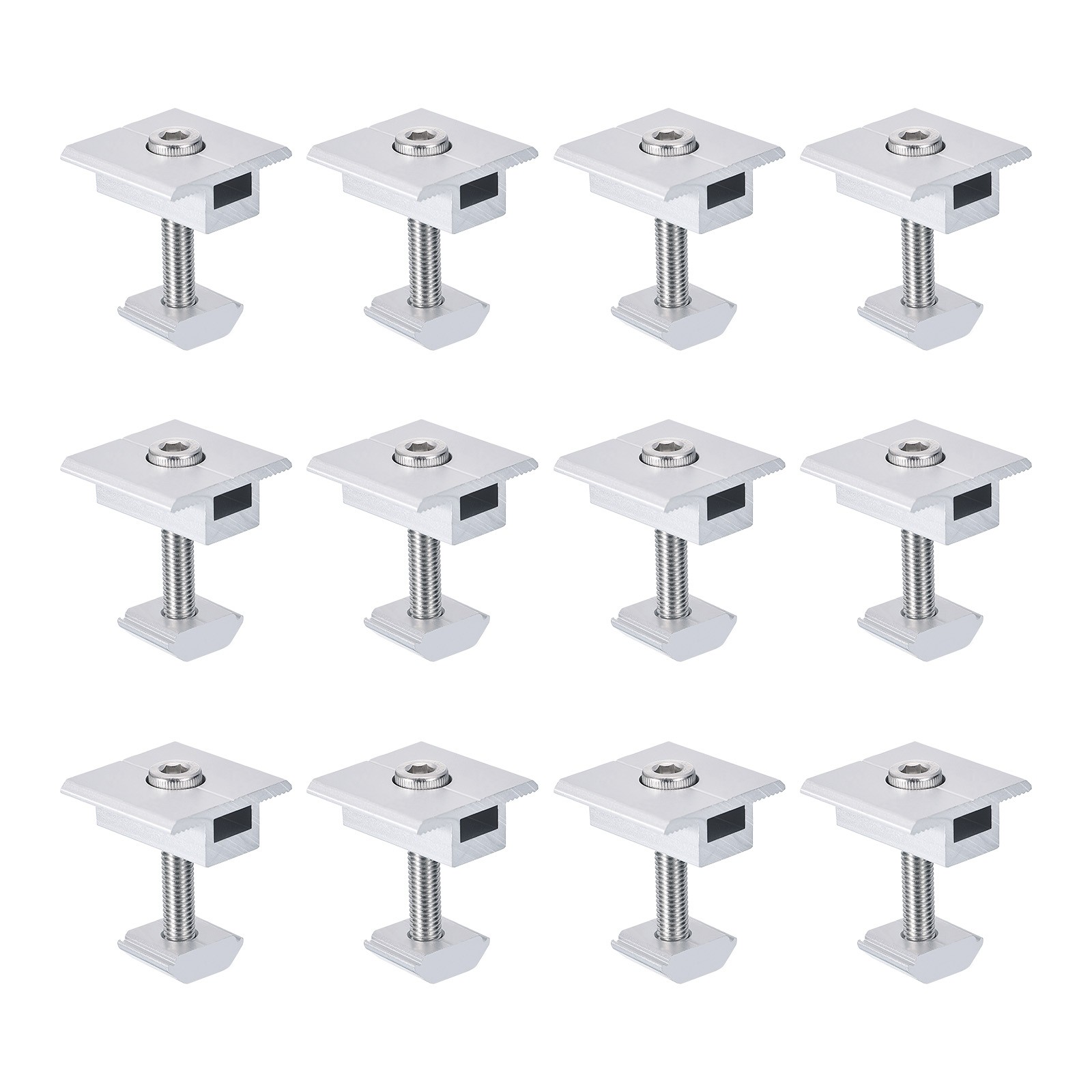 12 Pcs Solar Panel Middle Clamp 30mm Aluminium Solar Panel Mount Mid Clip
