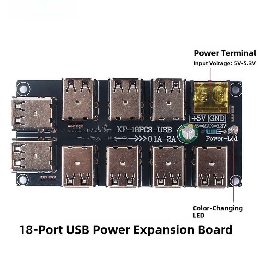 18-Port USB Charging Hub Magnetic Mount High Efficiency Power Splitter