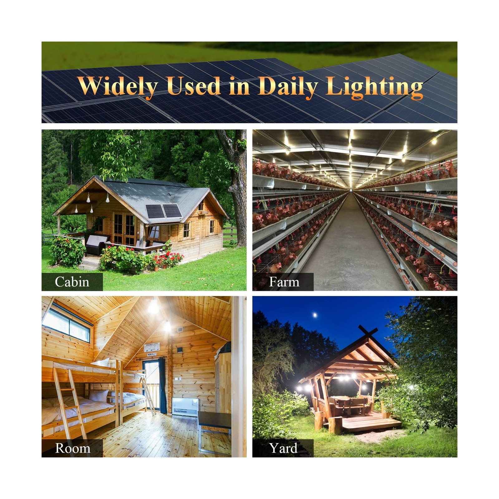 Solar Lights for Inside, 4 Bulbs Solar Shed Lights with On Off … FAST USA SHIP