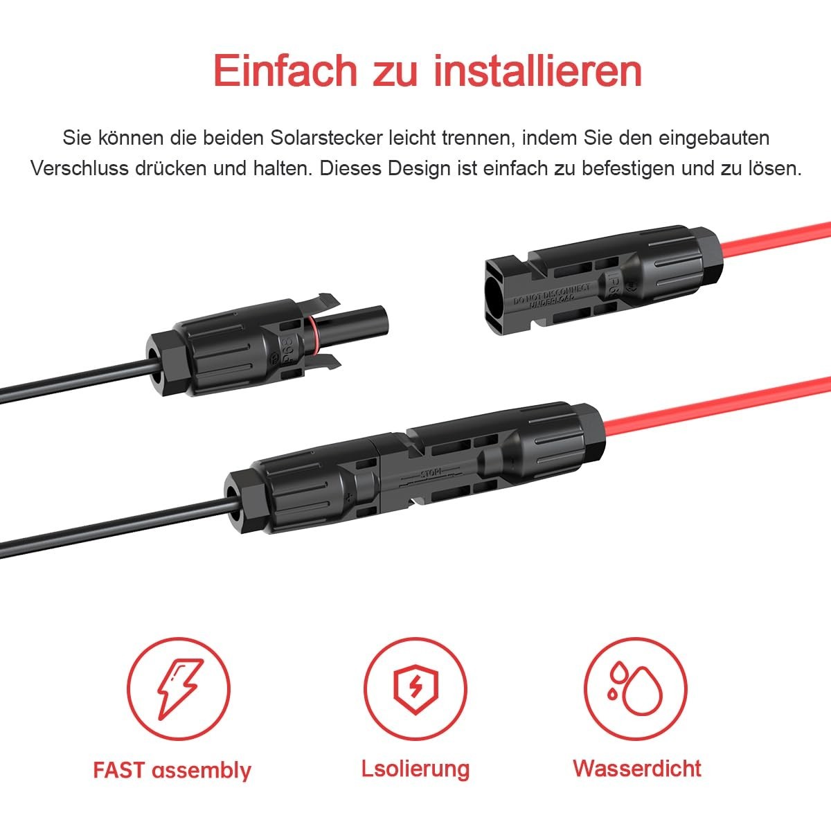 10AWG 6FT Solar Extension Cable XT60 Connector for Portable Power Station