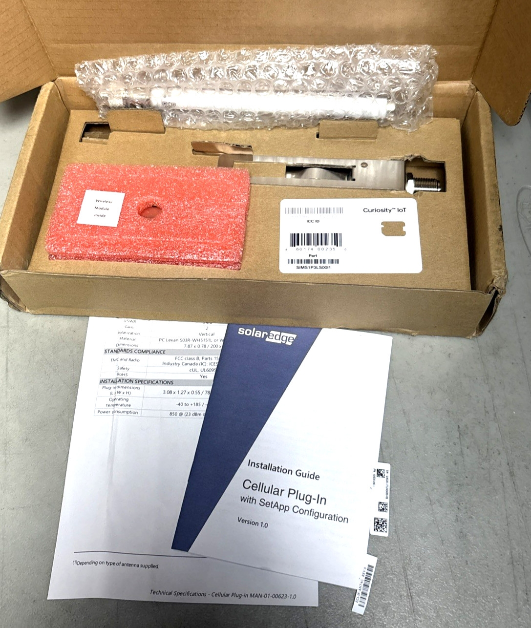 Lot of 4 New Solar Edge CELL-B-R05-US-S-Sw Cellular Plug-In Kits w/Sim Cards