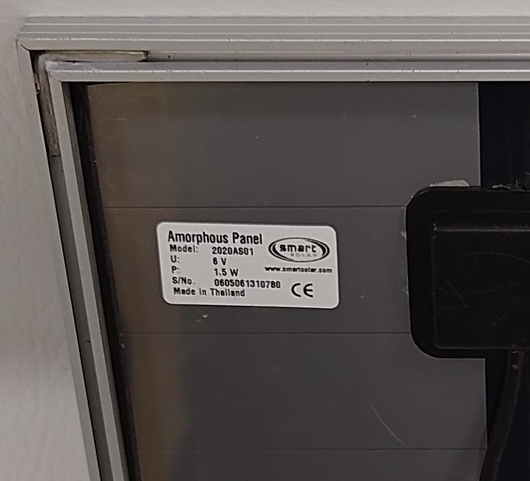 Smart Solar Amorphous Solar Panel M/N 2020AS1, 1.5-watt, Small Panel