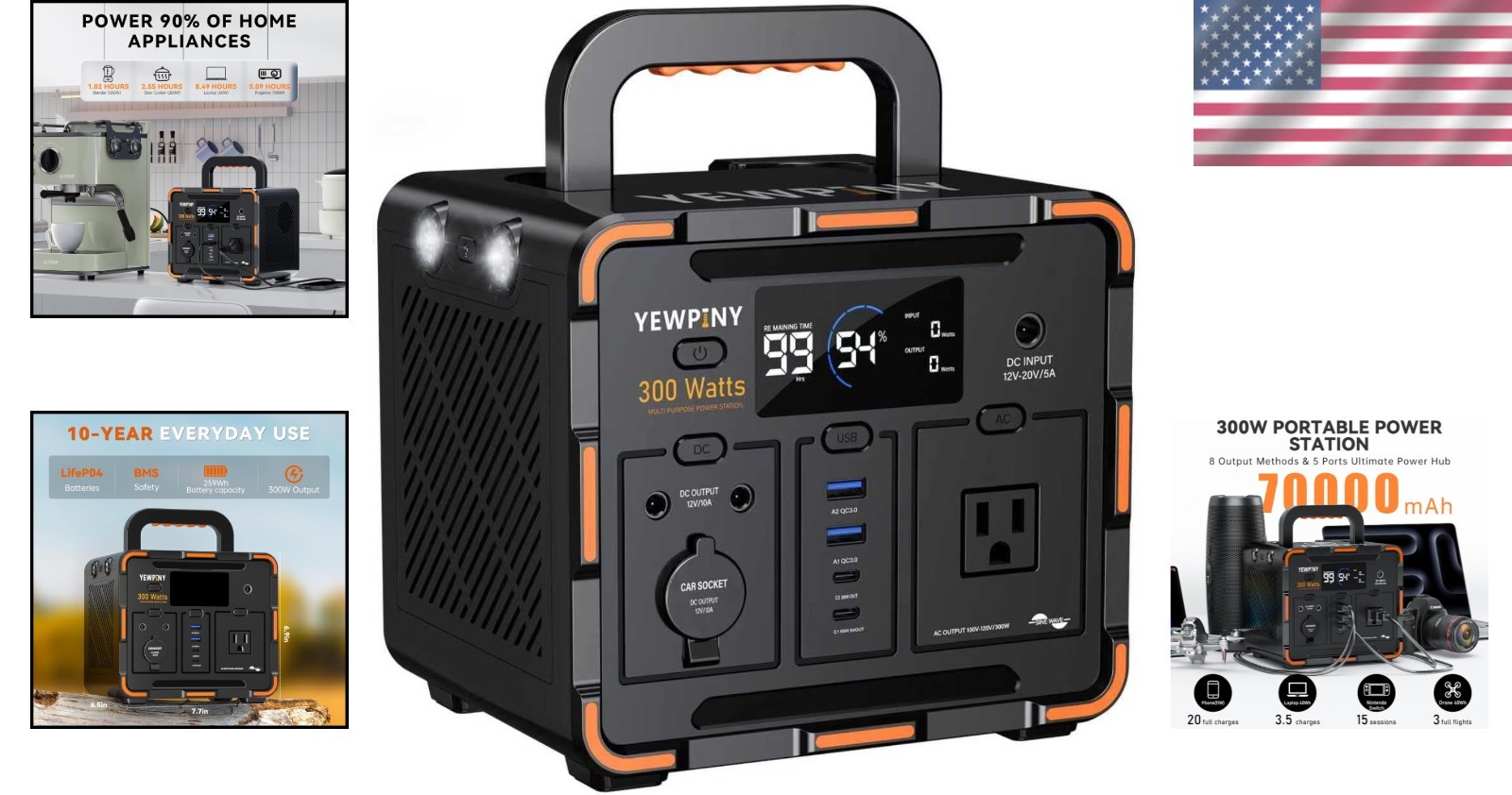 Emergency Power Supply 300W Solar Generator^