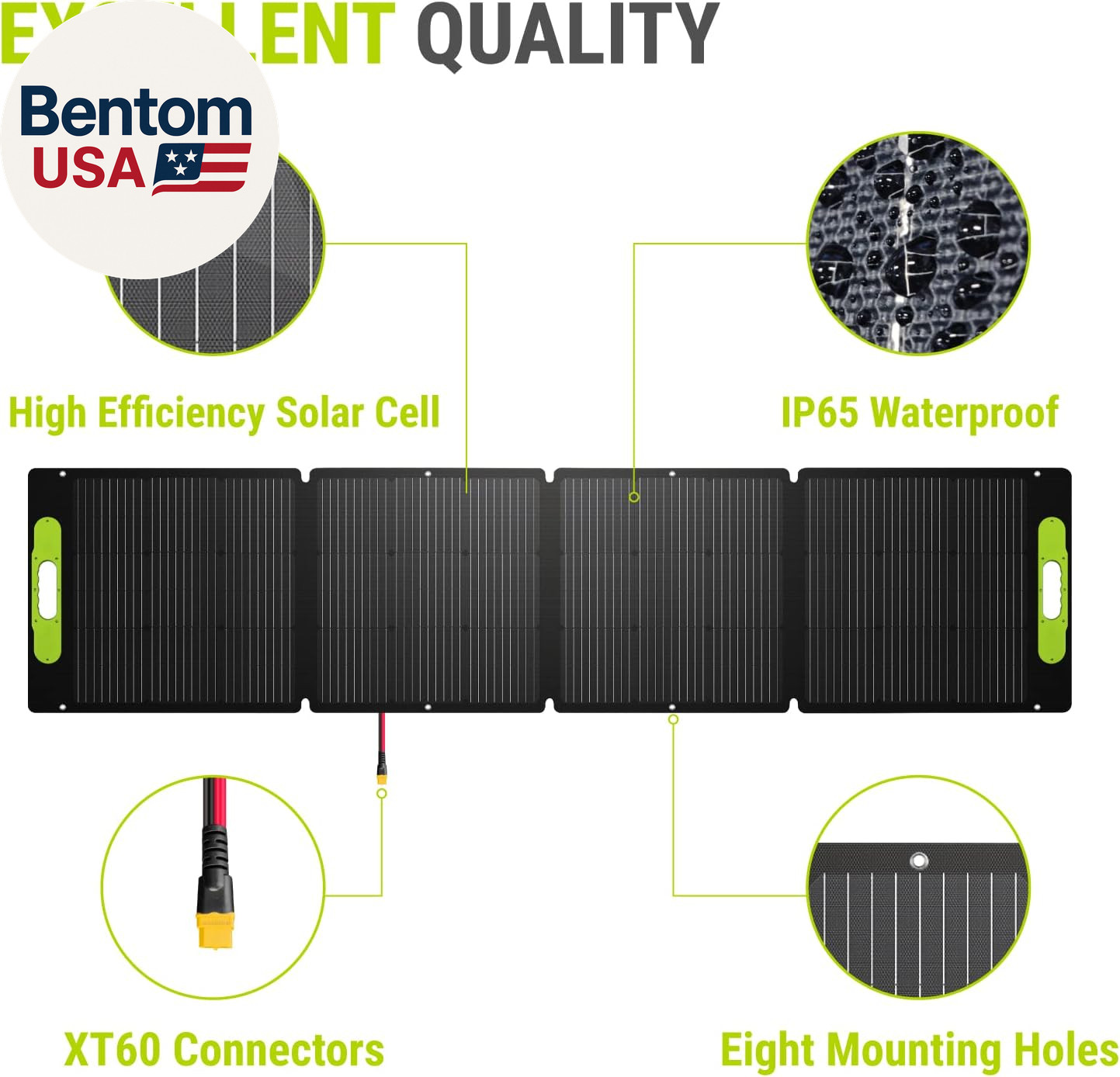 200W Portable Solar Panel Kit with Adjustable Kickstand Case,200Watt 12Volt Fold