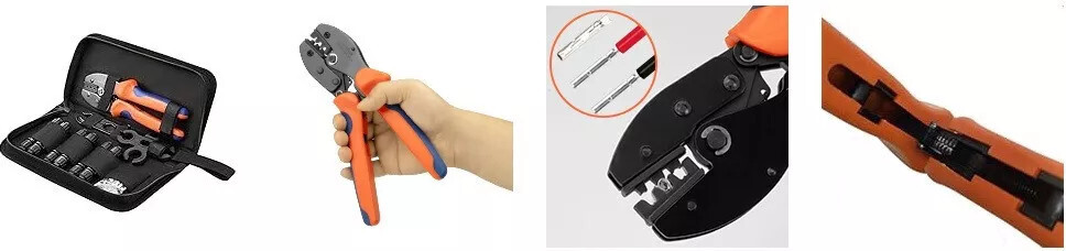27PCS Solar Panel Cable Wire Connectors Crimper PV Crimping Pliers Tools Set Kit