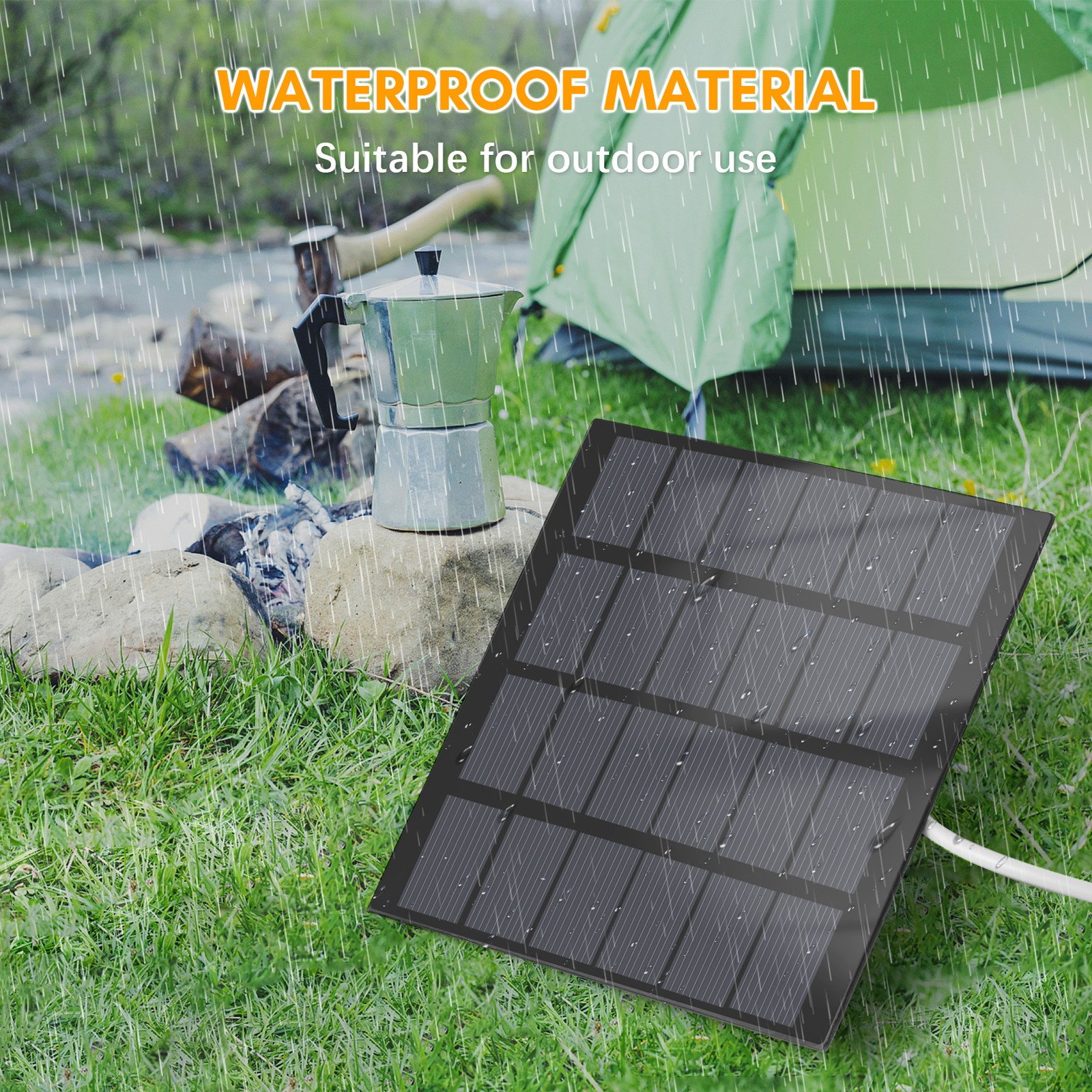 1-1.5W 6V Portable Solar Charger Waterproof Solar Panel Charger For Camping With