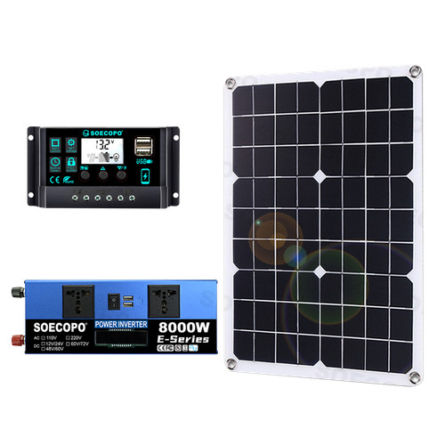8000w 110v Solar Full Kit Inverter 300W Solar Panel Home 100A Controller SystdB