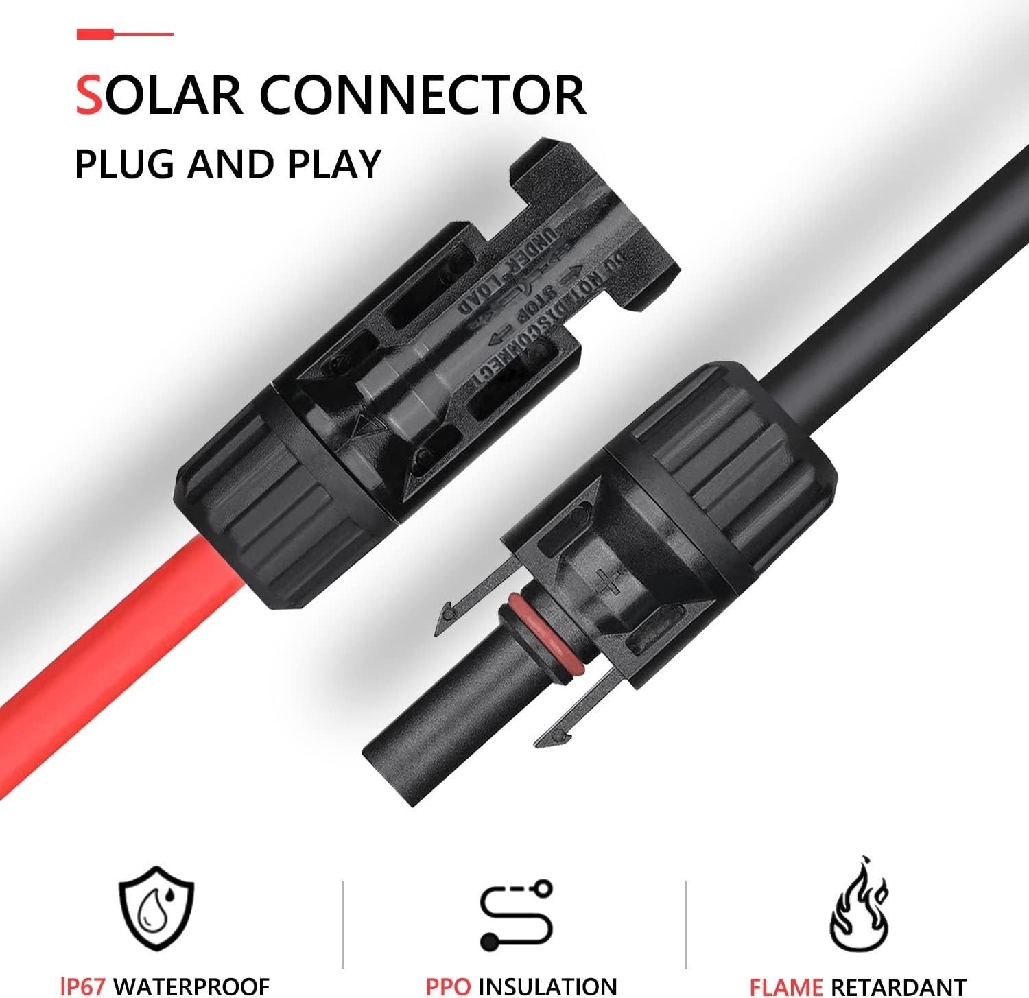 6 Pairs Waterproof Male/Female Solar Panel Connectors – Rated, Easy Install