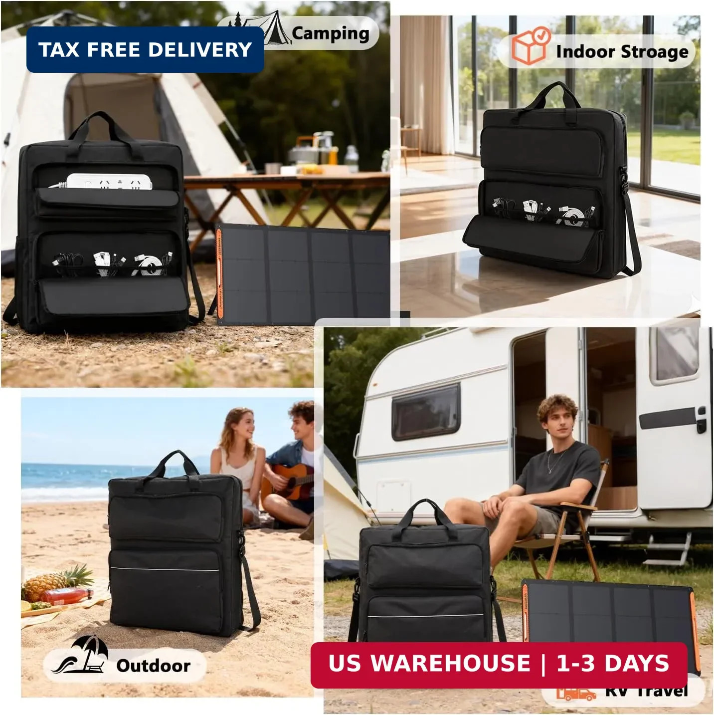 Solar Panel Carrying Case Compatible with Jackery SolarSaga 100W/100X/200W, Padd