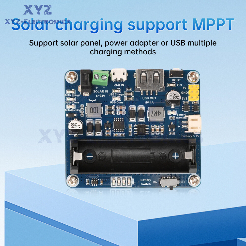 Power Manager Module for 6V~24V Solar Panel Support MPPT USB Battery Charging