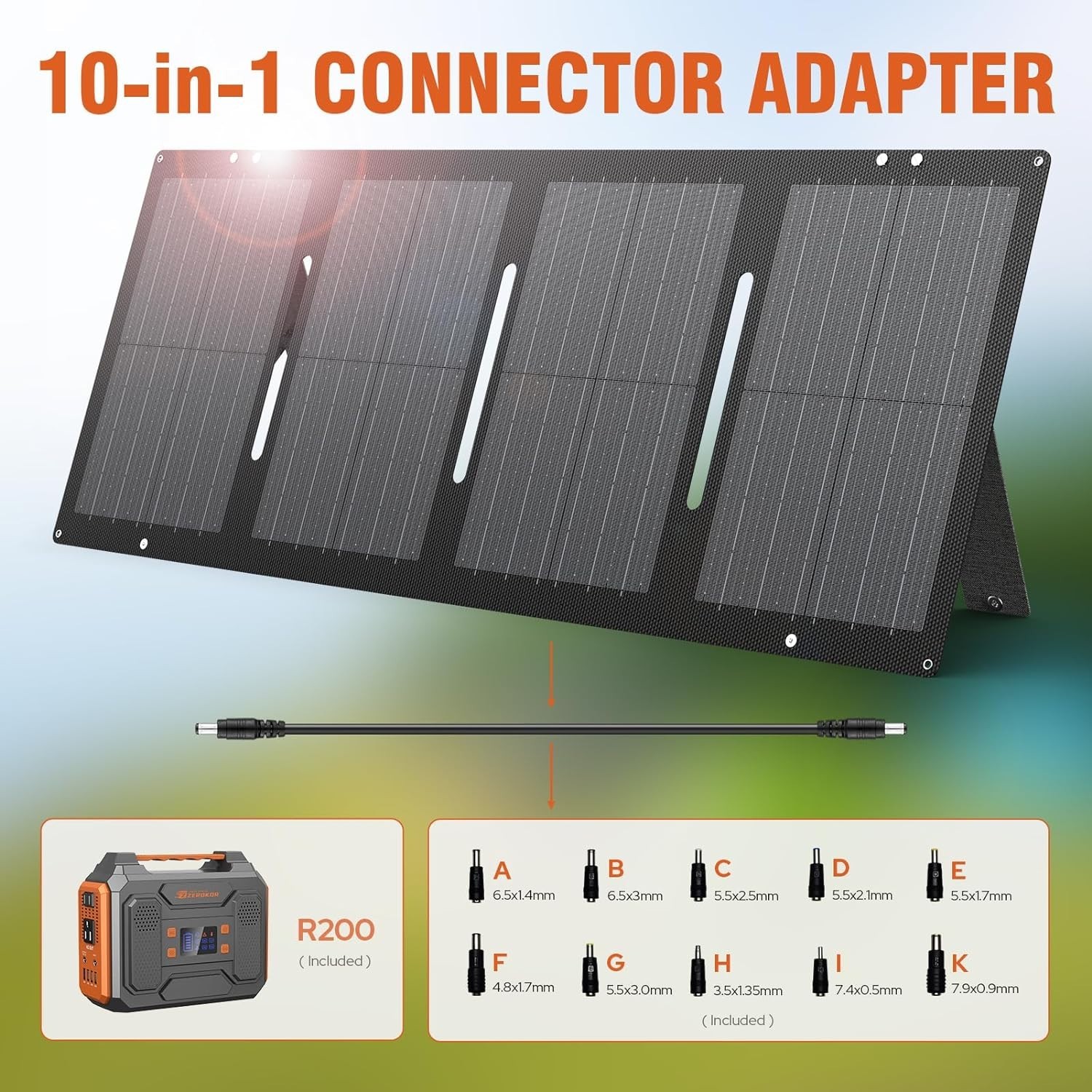 Portable Solar Generator 300W with 60W Panel