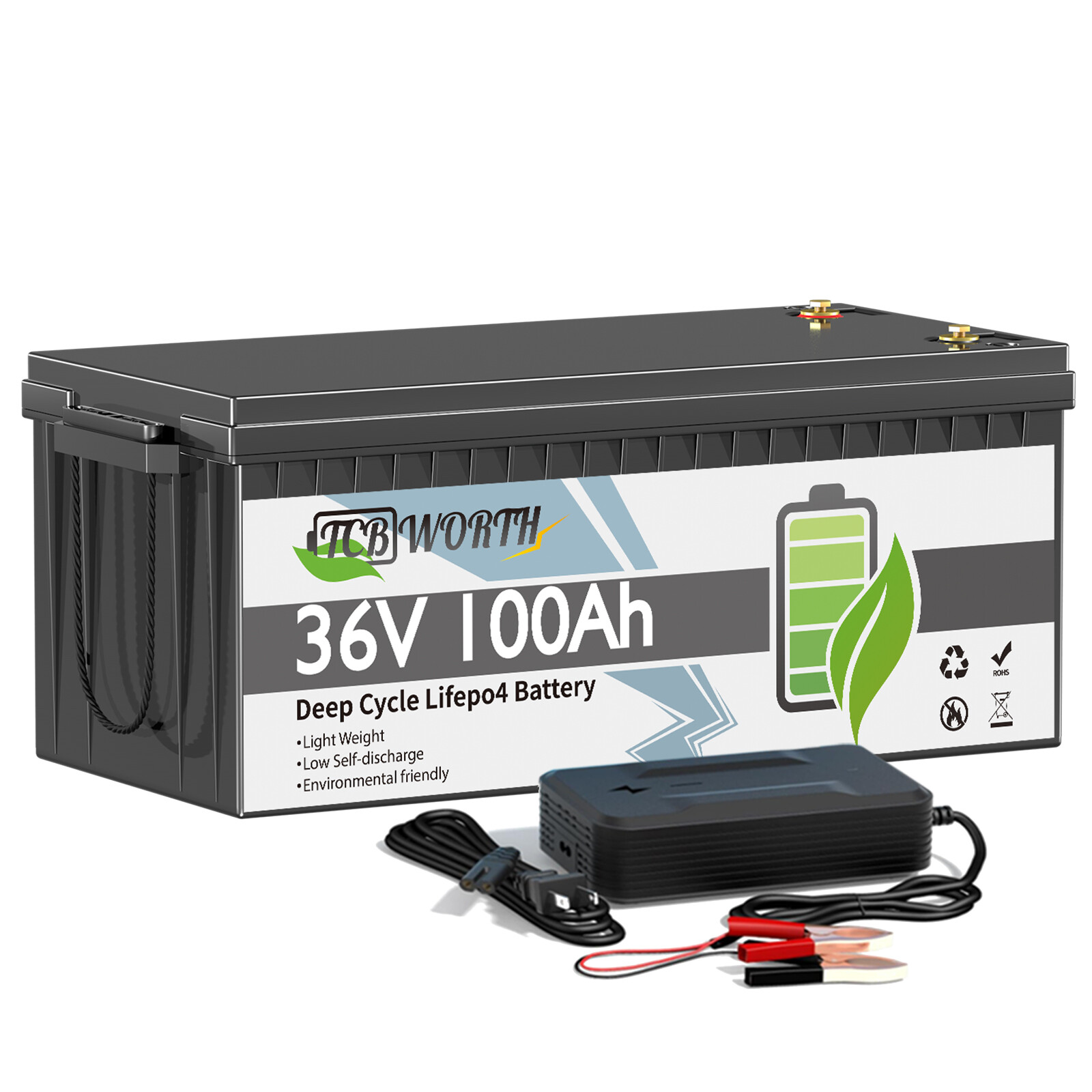 36V 100AH Golf Cart Lithium Battery 200A BMS Bluetooth APP 15000 Deep Cycle RV