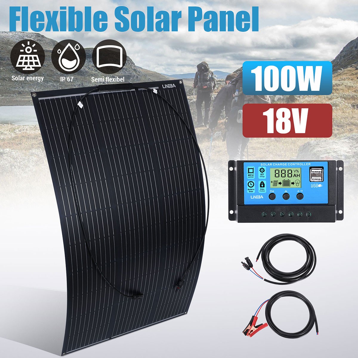 Solar Panel Kit 5000W Power Inverter Solar Generator RV Home 110V Grid System