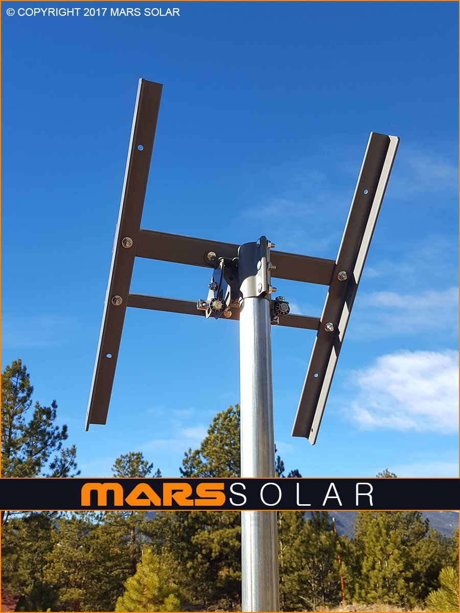 Mars Solar V2.0 Eagle Solar Panel Rack / 2″ (OD) Pole Mount Fits 40W – 700W