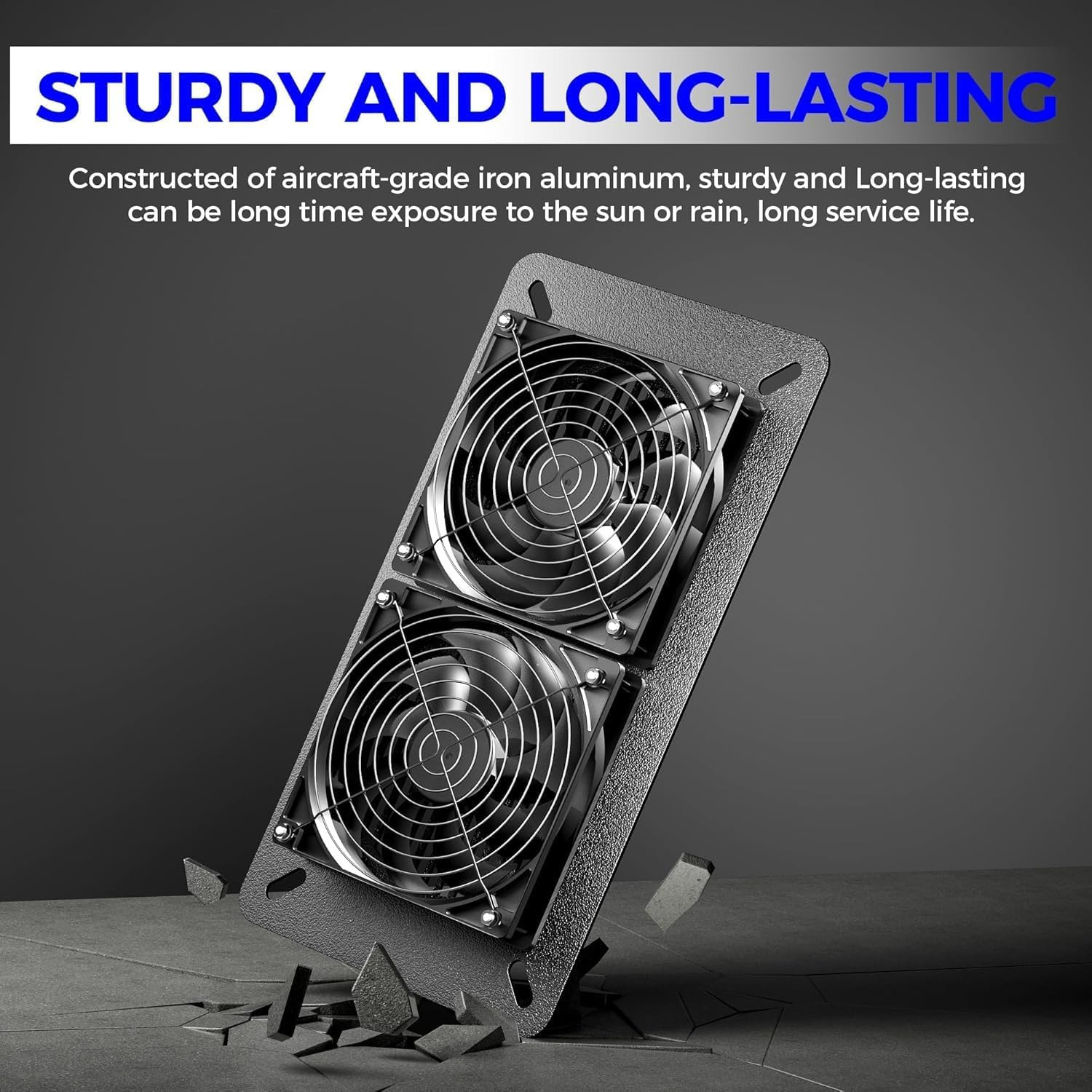 Solar Fan Kit for Chicken Coop – Two IP65 Waterproof 5″ Solar Powered Fans – Out
