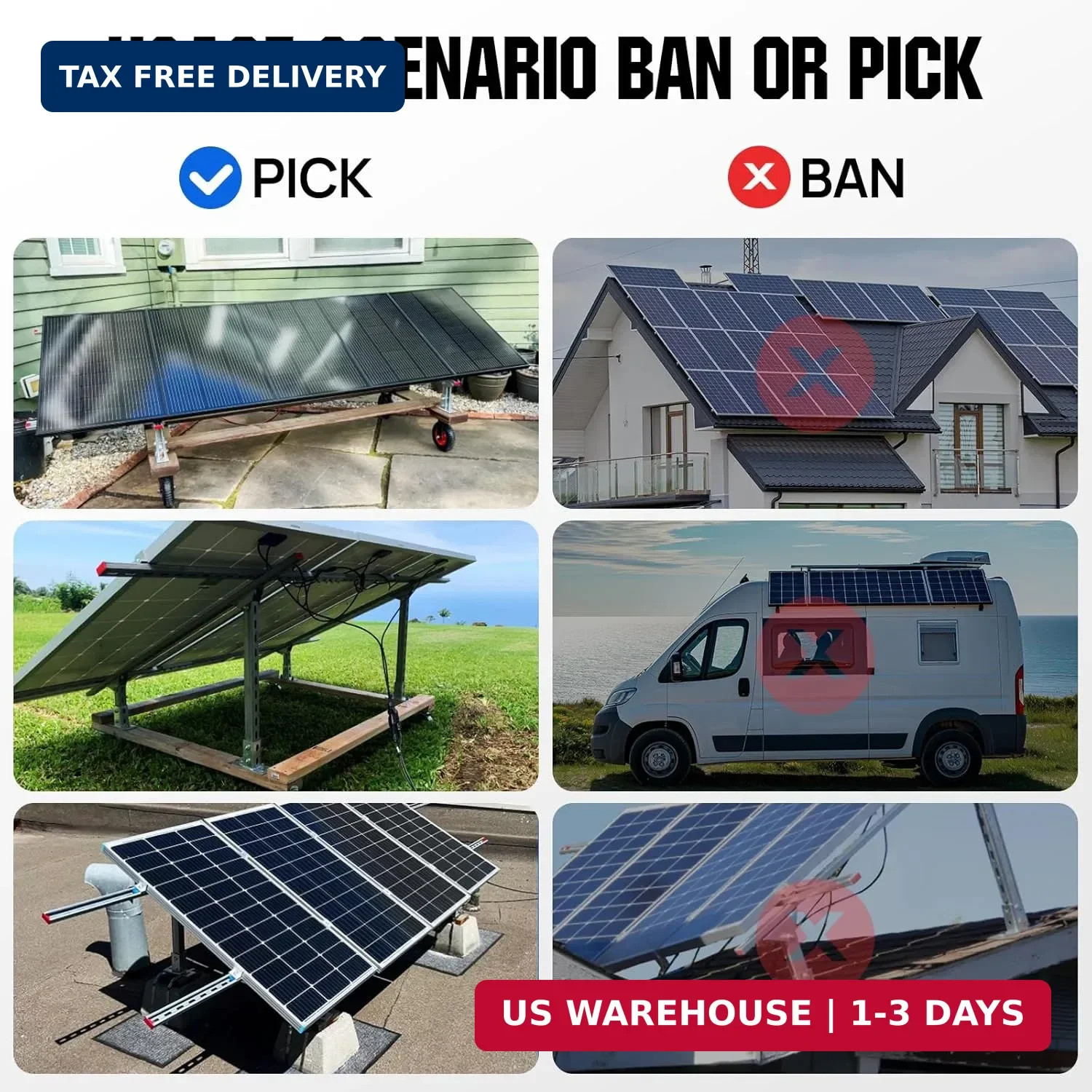 ECO-WORTHY Upgraded Solar Ground Mount Adjustable Multi-Pieces Solar Panel Mount