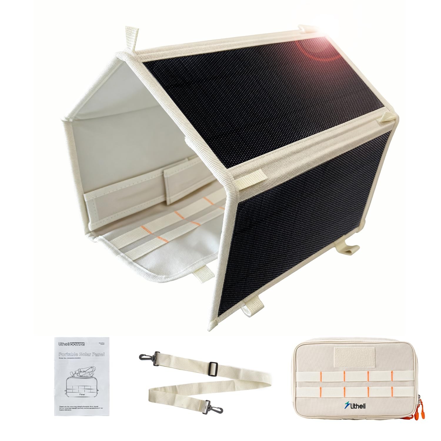 Litheli 24W Portable Solar Panel Charger Foldable Waterproof USB-C USB-A Camping