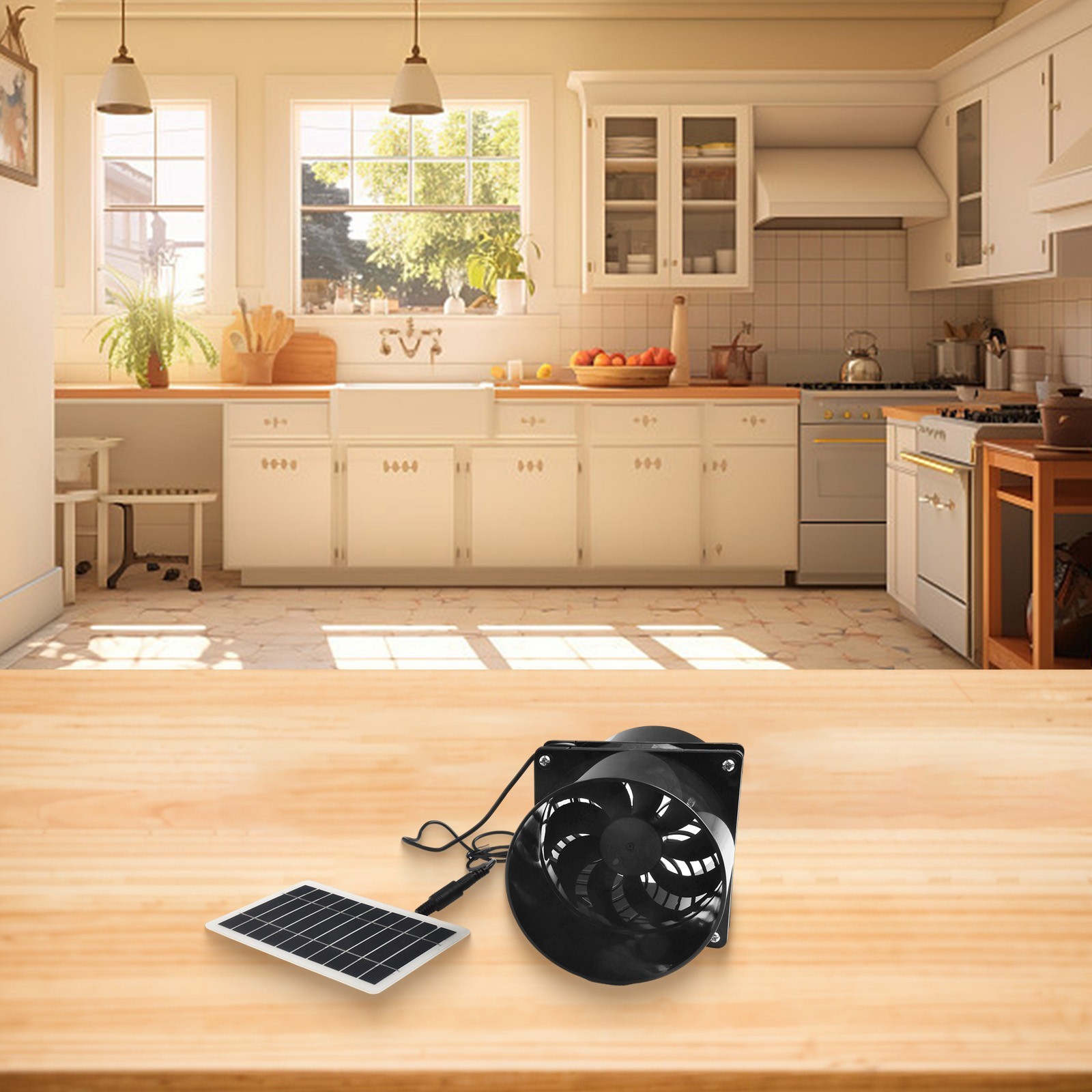 Air Circulation V Weatherproof ABS Solar Power Black Solar Power Fan W V