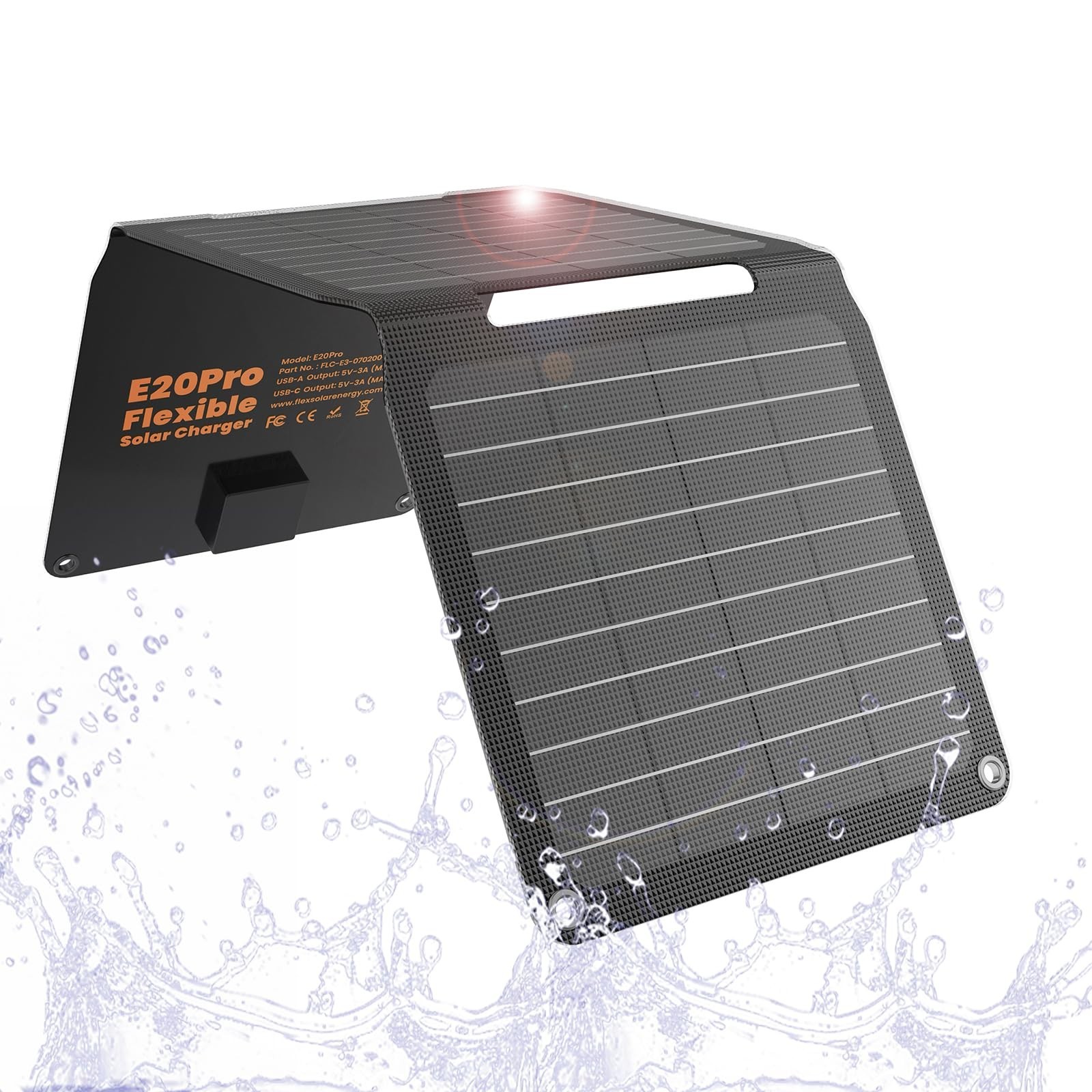 20W Portable Solar Panel Charger – USB-A & USB-C, Waterproof, Foldable for Campi