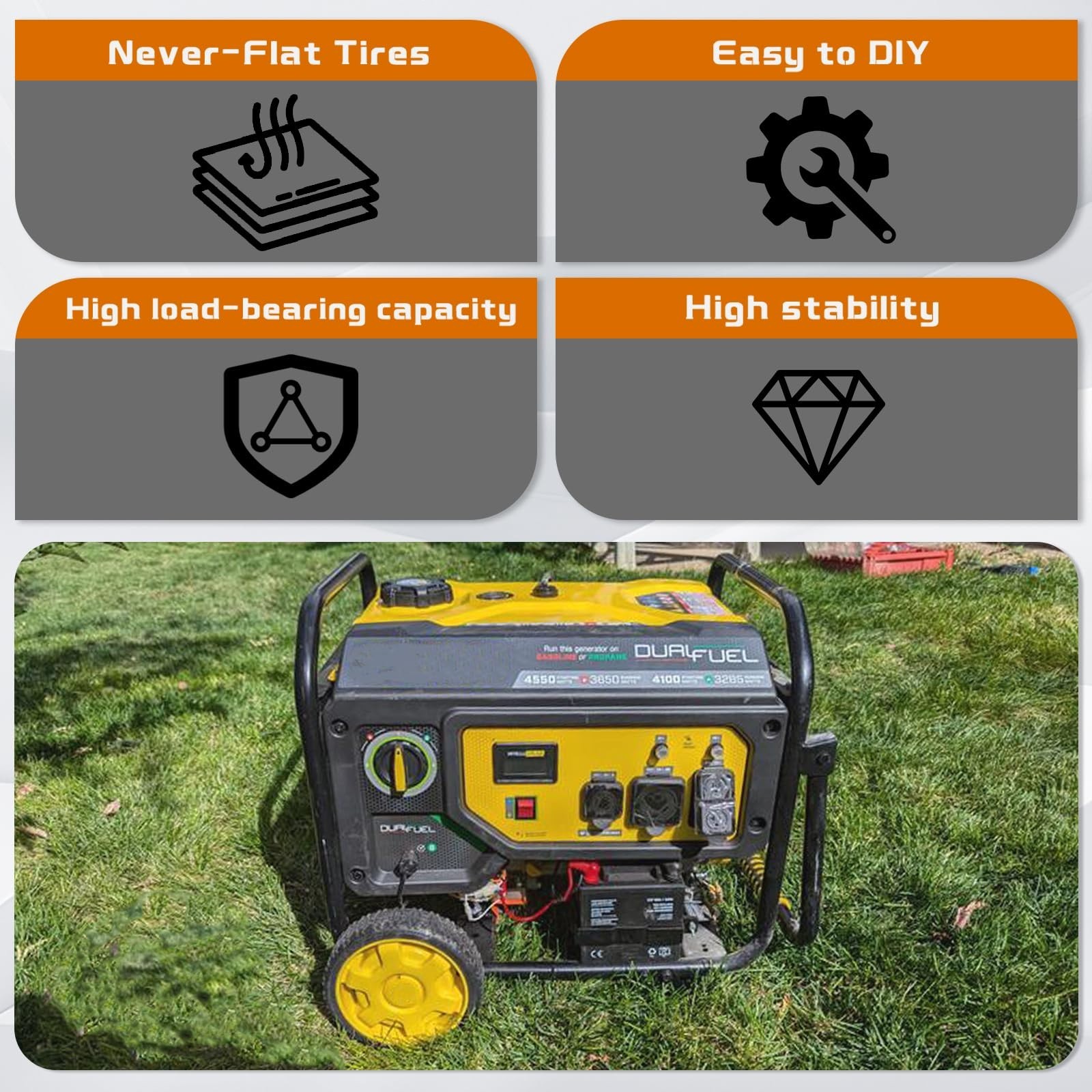 Generator Wheel Kit Compatible with Champion 2800-4750w with Folding Handle-SALE