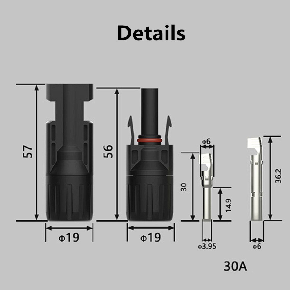 24PCS Wire Panel PV Cable Connectors Crimper Pliers Solar Crimping Tools Set