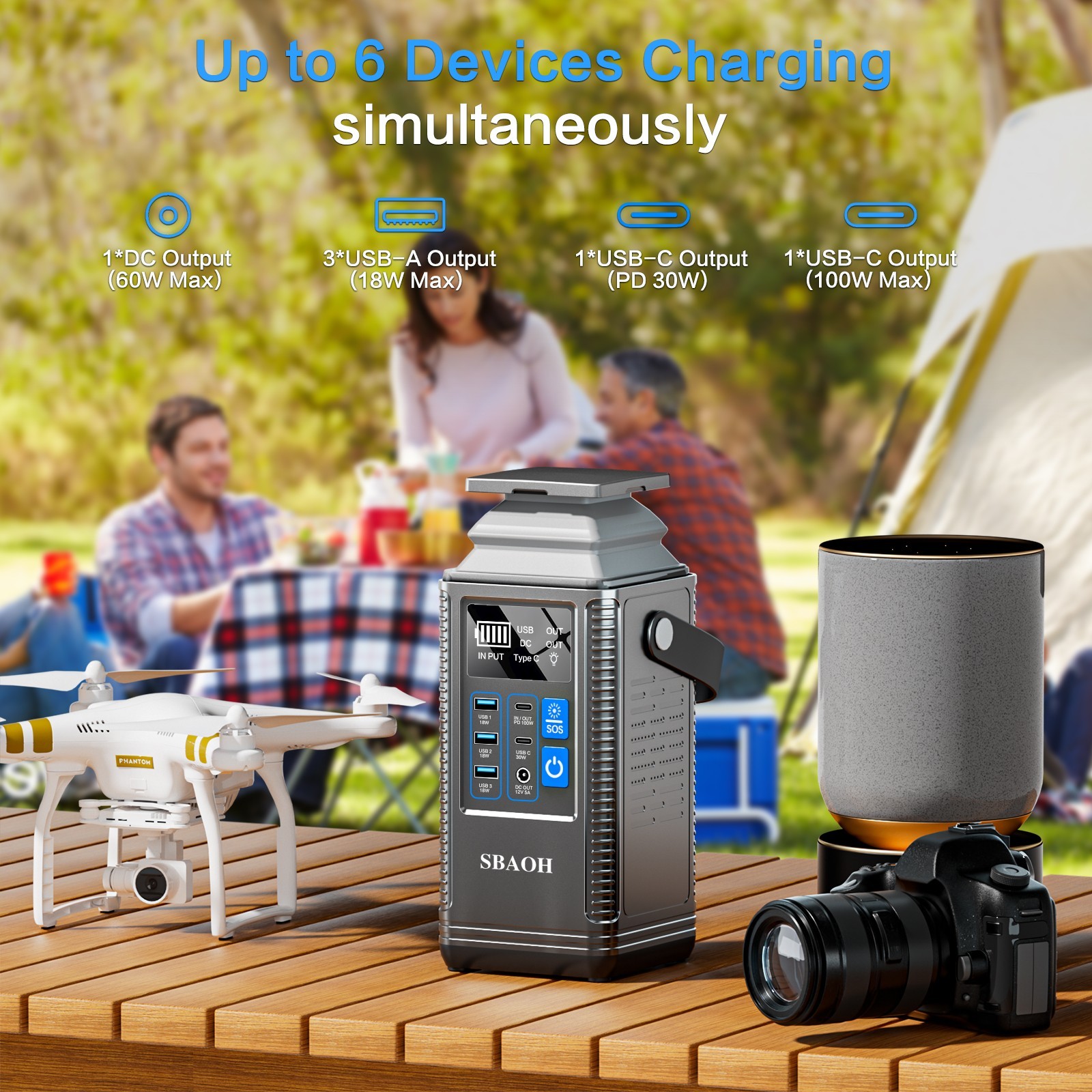 Portable Power Station,256Wh 80000mAh Solar Generator,LiFePO4 1.5 Hour Fast char