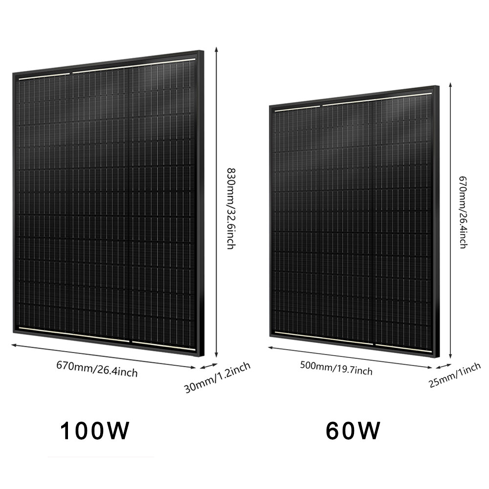 120W Watt Monocrystalline Solar Panel 12V Charging RV Camping Home Off-Grid Boat