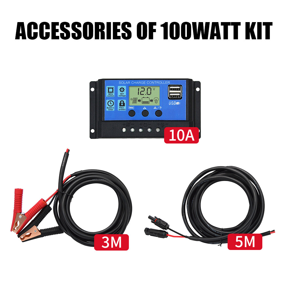 Dokio 100w 200w Monocrystalline flexible Solar Panel Kit for RV/Camper/Boat/Home