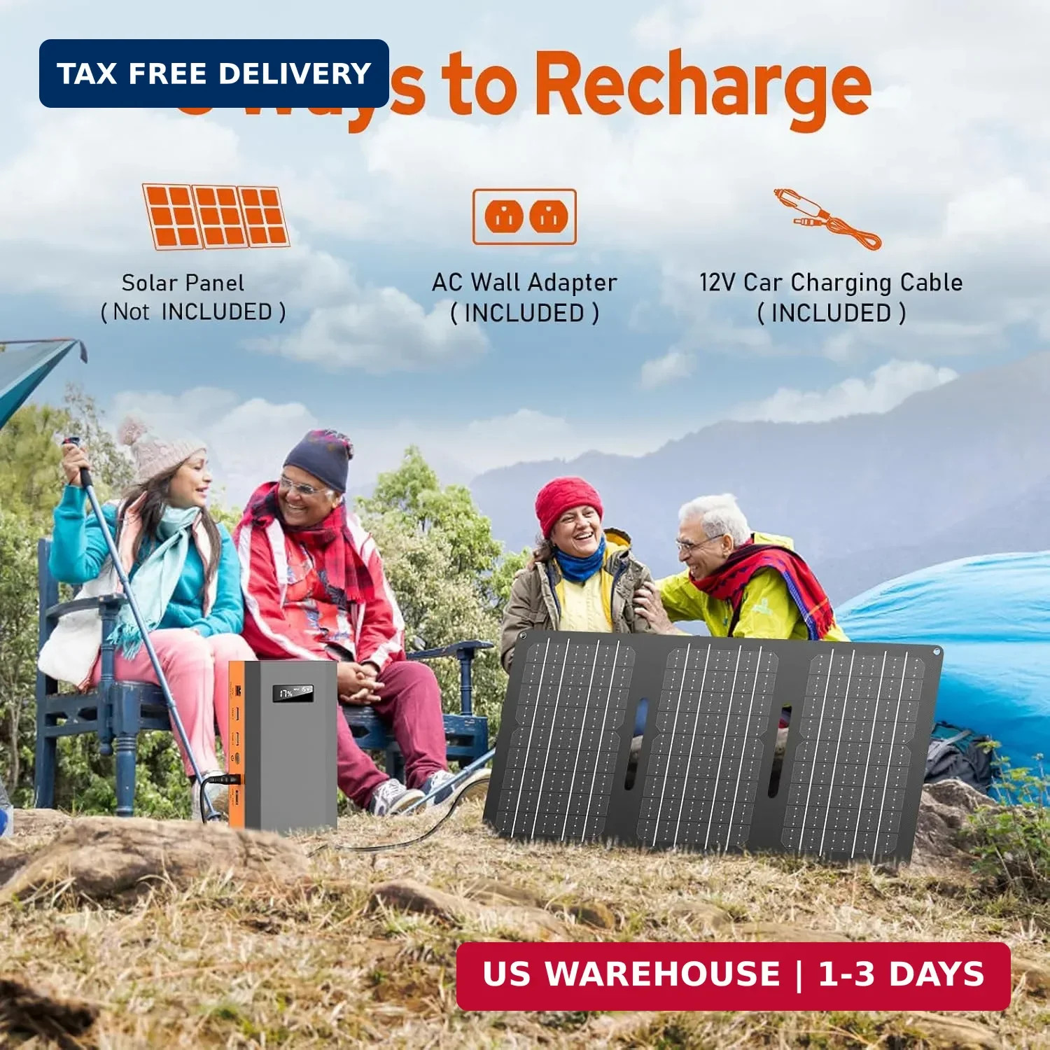 Portable Solar Power Station Generator 100W,Portable Power Bank 65W with 110V AC