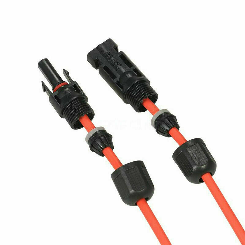 Solar Panel Cable Wire Pair Black + Red Fits MC4 Connectors 8 AWG / 50A / 60V