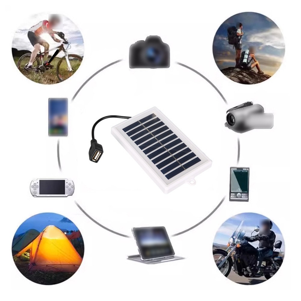 2W 5V Portable Solar Charging Board 5x3x0.5CM USB Output for Outdoor Use