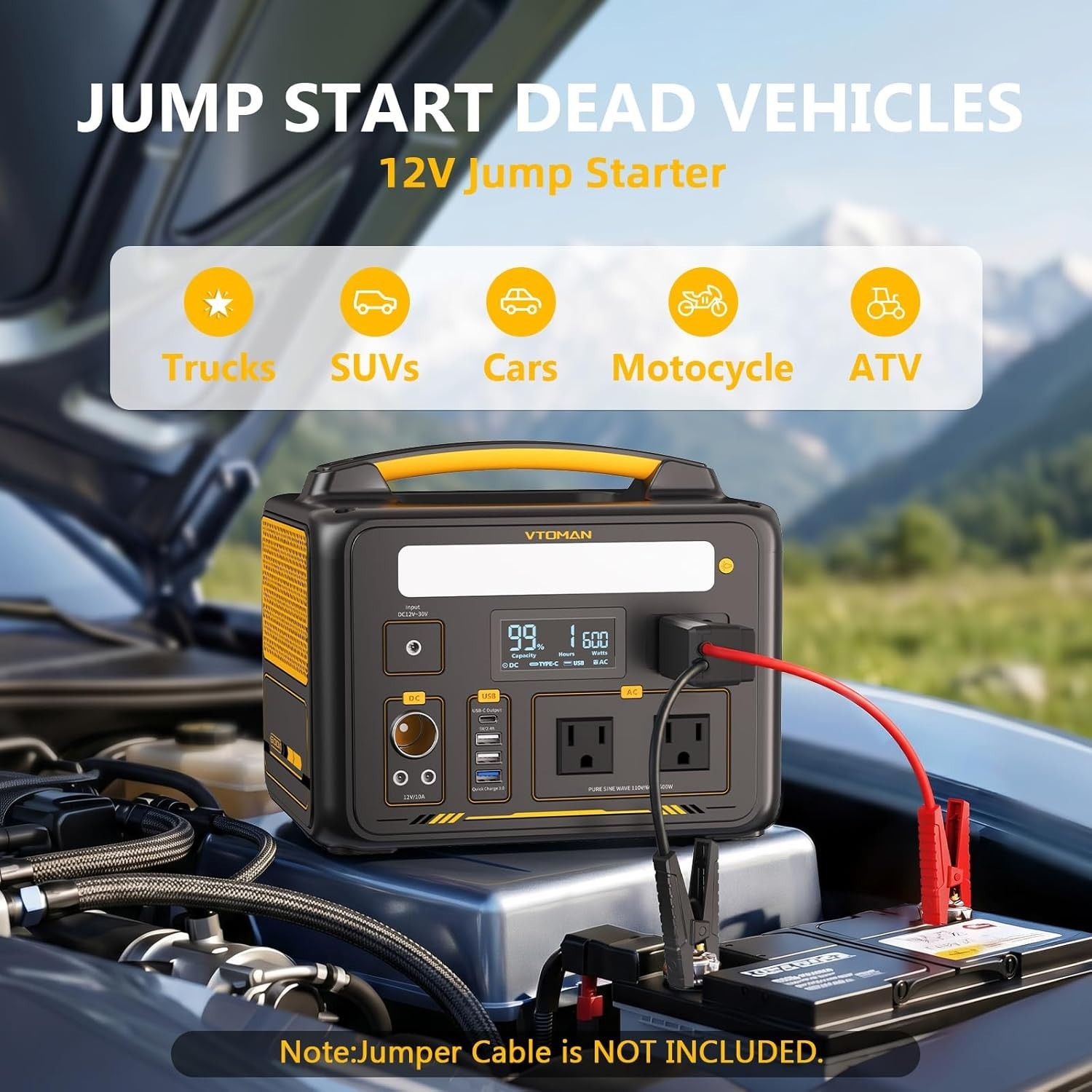 Jump 600X Portable Power Station 600W, 299Wh Solar Generator LiFePO4 Battery Pow