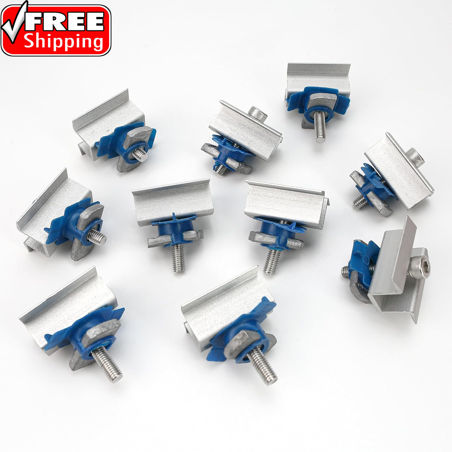 10 Pcs Adjustable Solar Panel Mounting Bracket Clamps Wide Photovoltaic Support