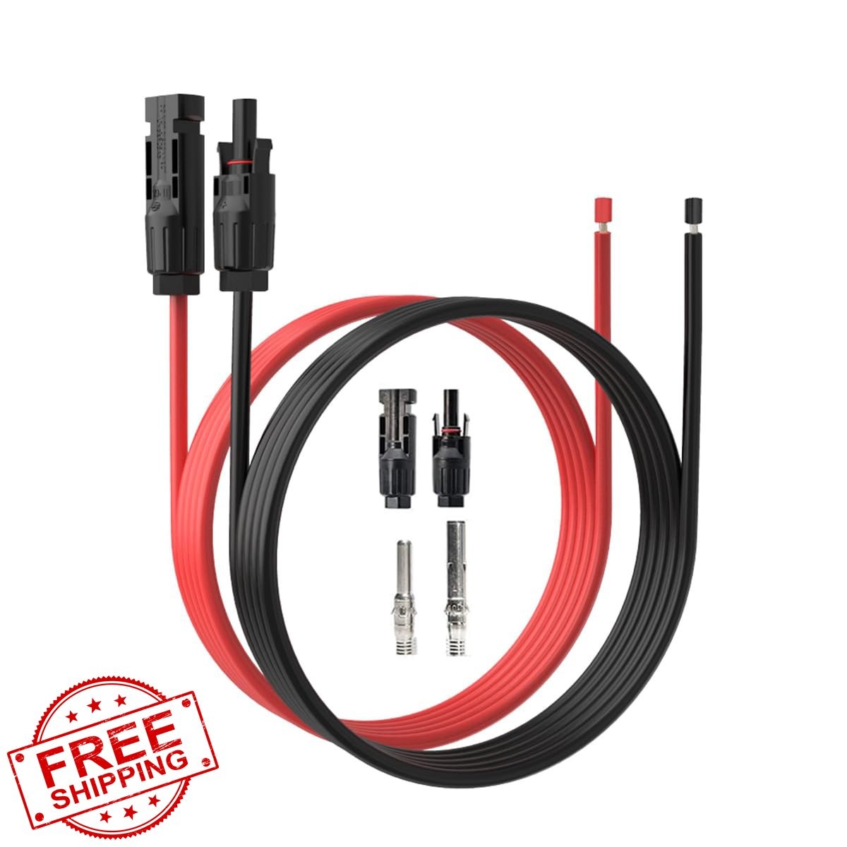 ELFCULB Solar Extension Cable 30FT 10AWG Black Red