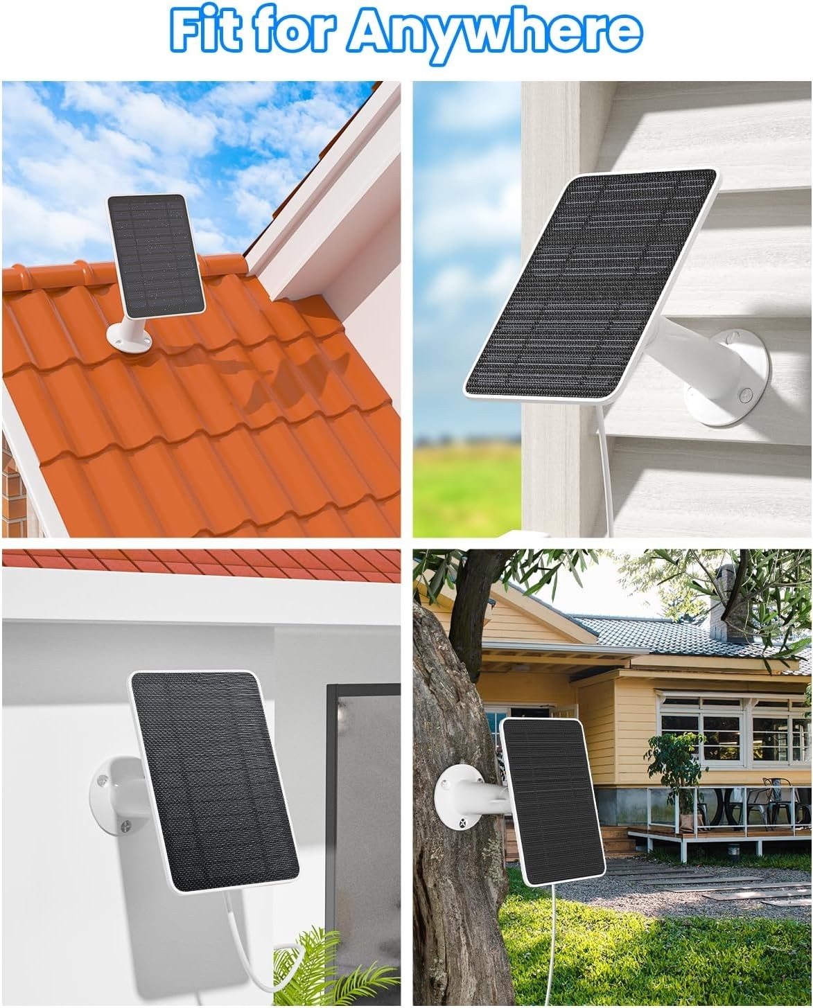 Solar Panel Charger Compatible W/ Arlo Essential 2K Outdoor(2nd Gen)/Essential