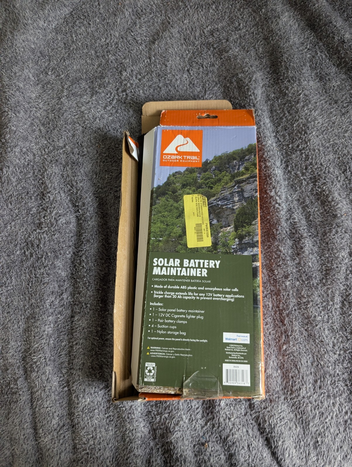 Ozark Trail 12V 2.5W Portable Solar Battery Maintainer Black OPEN BOX not tested