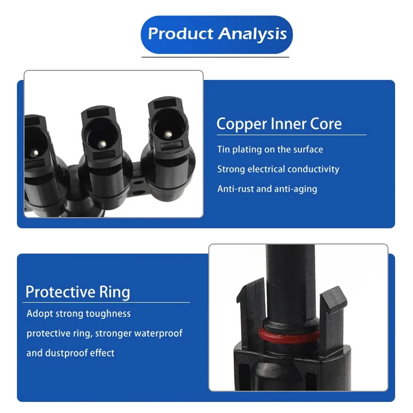 1 to 2/3/4/5/6T Solar MC Connectors for Photovoltaic Energy PV Panel Parallel Sp