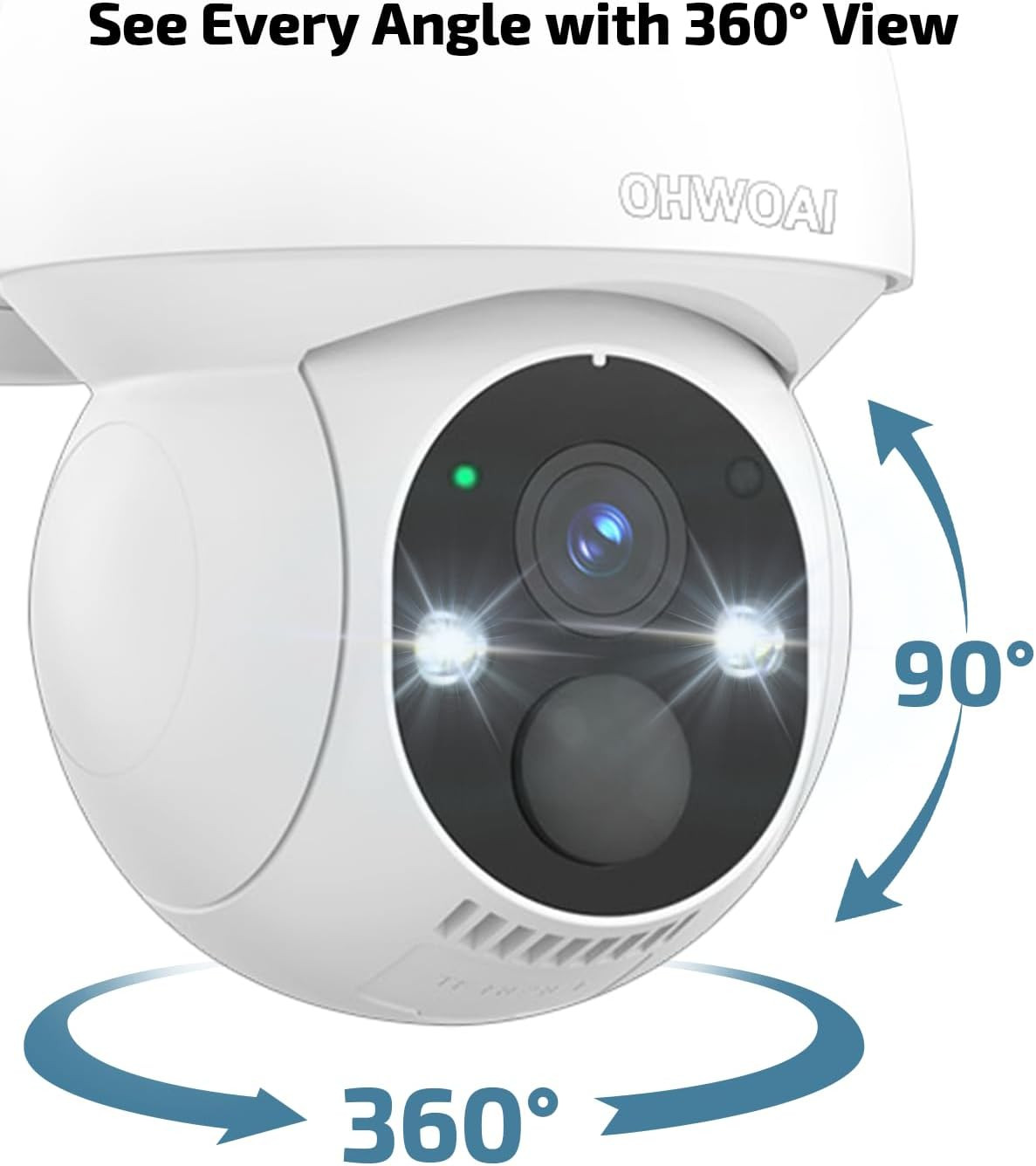 《100% Solar Powered & 2-Way Audio》Outdoor Wireless PTZ Camera System, 4MP Solar