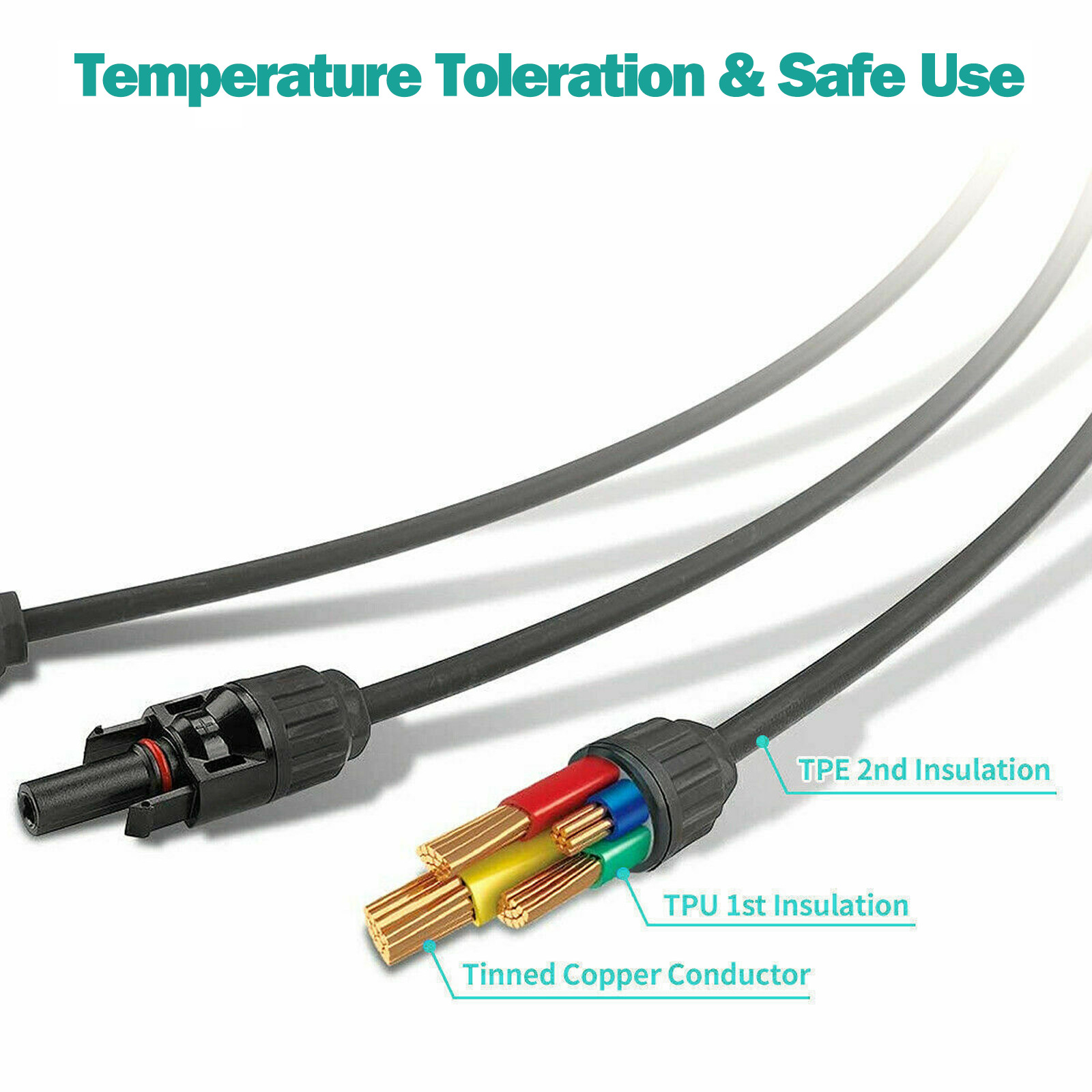 Solar Panel Y Branch Cable Connection Adapter Connector Extension Waterproof