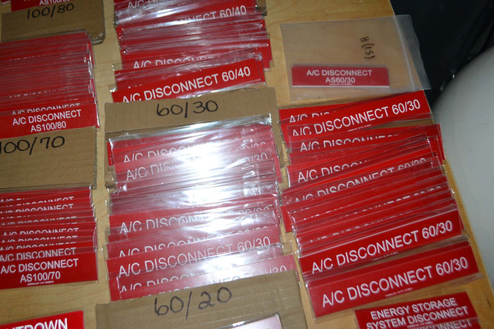 319 ~ Solar PV Warning Label Placards ~ Power Supply Sources for Utilities ~ g